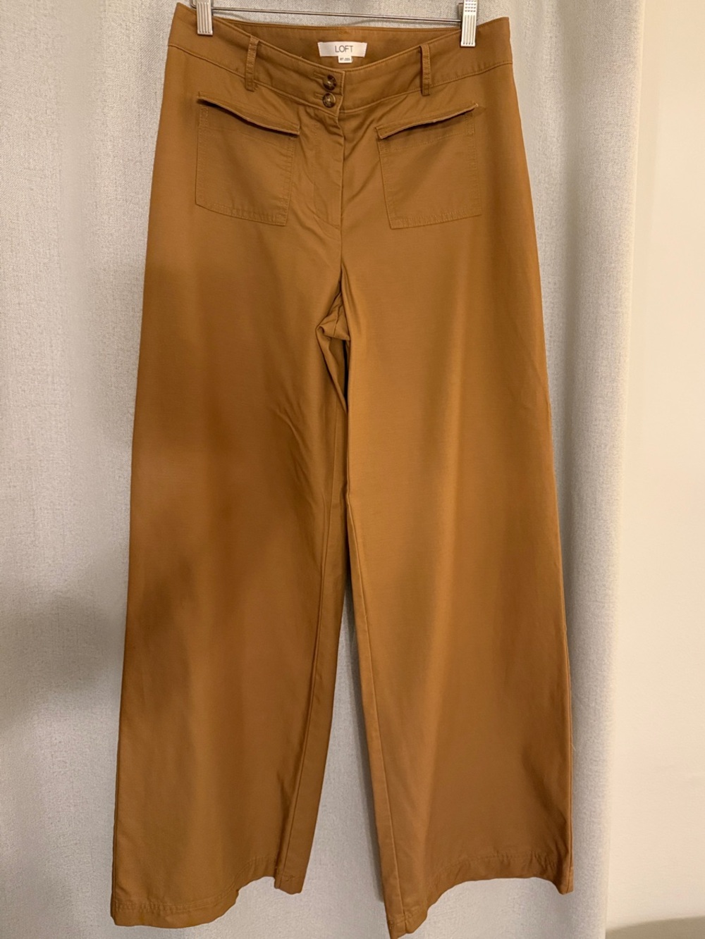 LOFT Wide-Leg Chinos in Camel